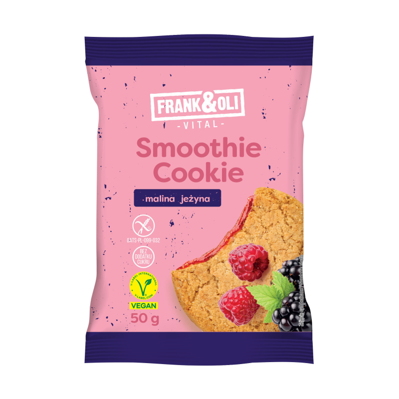 Frank & Oli Smoothie Cookie ciastko owsiane z nadzieniem z maliny i jeżyny 50 g